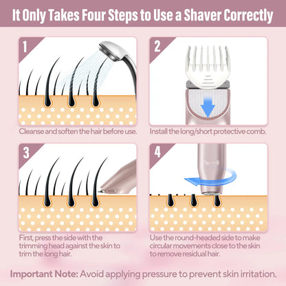 Trimmer for Women, Electric Shaver and Razor Rechargeable 2-In-1 Body and Facial Epilator